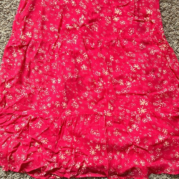 Free People Boho tiered Dress Raspberry Size small - Picture 8 of 9